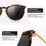 SUNGAIT Vintage Runde Damen Sonnenbrille Klassischer Retro Designer Stil (Bernstein/Grau)-SGT567