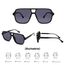 COASION Retro Sonnenbrille für Damen Herren - XL Übergroß 70er Jahre Sonnenbrille UV400 Schutz Trendy Double Brücke Rahmen Brille