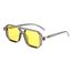 FEISEDY Retro 70er Jahre Sonnebrille Damen Herren Vintage Flache Quadratische Brille mit UV400-Schutz B2622