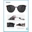 SOJOS Klassisch Retro Runde Sonnenbrille Damen Herren Groß Brille SJ2067 mit Demi Rahmen/Grau Linse