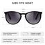 SUNGAIT Vintage Runde Damen Sonnenbrille Klassischer Retro Designer Stil(Matte Schwarz/farbverlauf Grau)-SGT567
