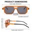 FEISEDY Retro 70er Jahre Sonnenbrille Damen Herren Vintage Flache Quadratische Brille mit UV400-Schutz B2622