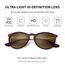 SUNGAIT Vintage Runde Damen Sonnenbrille Klassischer Retro Designer Stil (Braun/Braun)-SGT567