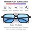 FEISEDY Retro 70er Jahre Sonnenbrille Damen Herren Vintage Flache Quadratische Brille mit UV400-Schutz B2622