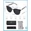 SOJOS Klassisch Retro Runde Sonnenbrille Damen Herren Groß Brille SJ2067 mit Demi Rahmen/Grau Linse