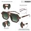 FEISEDY Retro 70er Jahre Sonnenbrille Damen Herren Vintage Flache Quadratische Brille mit UV400-Schutz B2622