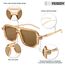 FEISEDY Retro 70er Jahre Sonnenbrille Damen Herren Vintage Flache Quadratische Brille mit UV400-Schutz B2622