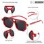 FEISEDY Retro 70er Jahre Sonnebrille Damen Herren Vintage Flache Quadratische Brille mit UV400-Schutz B2622