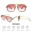COASION Retro Sonnenbrille für Damen Herren - XL Übergroß 70er Jahre Sonnenbrille UV400 Schutz Trendy Double Brücke Rahmen Brille