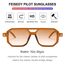 FEISEDY Retro 70er Jahre Sonnenbrille Damen Herren Vintage Flache Quadratische Brille mit UV400-Schutz B2622