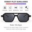 FEISEDY Retro 70er Jahre Sonnenbrille Damen Herren Vintage Flache Quadratische Brille mit UV400-Schutz B2622