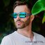 KANASTAL Überbrille Sonnenbrille Herren und Damen Verspiegelt Blau Überzieh Sonnenbrille für Brillenträger Transparent Grau Rahmen Überziehbrille