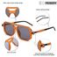 FEISEDY Retro 70er Jahre Sonnenbrille Damen Herren Vintage Flache Quadratische Brille mit UV400-Schutz B2622