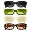 Ainiv 4 Stück Vintage Rechteckige Sonnenbrille, 90er Retro Sonnenbrillen, Modische Retro-Brille mit quadratischem Rahmen, UV400 Sonnenschutz und UV-Schutz, Trendy Brille für Damen Herren