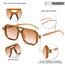 FEISEDY Retro 70er Jahre Sonnenbrille Damen Herren Vintage Flache Quadratische Brille mit UV400-Schutz B2622