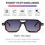 FEISEDY Retro 70er Jahre Sonnenbrille Damen Herren Vintage Flache Quadratische Brille mit UV400-Schutz B2622