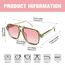 COASION Retro Sonnenbrille für Damen Herren - XL Übergroß 70er Jahre Sonnenbrille UV400 Schutz Trendy Double Brücke Rahmen Brille