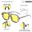 FEISEDY Retro 70er Jahre Sonnebrille Damen Herren Vintage Flache Quadratische Brille mit UV400-Schutz B2622
