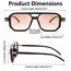 FEISEDY Retro 70er Jahre Sonnebrille Damen Herren Vintage Flache Quadratische Brille mit UV400-Schutz B2622
