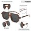 FEISEDY Retro 70er Jahre Sonnenbrille Damen Herren Vintage Flache Quadratische Brille mit UV400-Schutz B2622