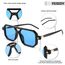 FEISEDY Retro 70er Jahre Sonnenbrille Damen Herren Vintage Flache Quadratische Brille mit UV400-Schutz B2622