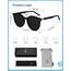 SOJOS Klassisch Retro Runde Sonnenbrille Damen Herren Groß Brille SJ2067 mit Schwarz Rahmen/Schwarz Linse