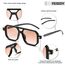 FEISEDY Retro 70er Jahre Sonnebrille Damen Herren Vintage Flache Quadratische Brille mit UV400-Schutz B2622