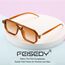 FEISEDY Retro 70er Jahre Sonnenbrille Damen Herren Vintage Flache Quadratische Brille mit UV400-Schutz B2622