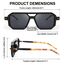 FEISEDY Retro 70er Jahre Sonnenbrille Damen Herren Vintage Flache Quadratische Brille mit UV400-Schutz B2622