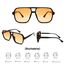 COASION Retro Sonnenbrille für Damen Herren - XL Übergroß 70er Jahre Sonnenbrille UV400 Schutz Trendy Double Brücke Rahmen Brille