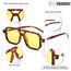 FEISEDY Retro 70er Jahre Sonnebrille Damen Herren Vintage Flache Quadratische Brille mit UV400-Schutz B2622