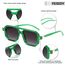FEISEDY Retro 70er Jahre Sonnenbrille Damen Herren Vintage Flache Quadratische Brille mit UV400-Schutz B2622