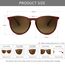 SUNGAIT Vintage Runde Damen Sonnenbrille Klassischer Retro Designer Stil (Braun/Braun)-SGT567