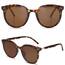 SOJOS Klassisch Retro Runde Sonnenbrille Damen Herren Groß Brille SJ2067 mit Demi Rahmen/Braun Linse