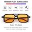 FEISEDY Retro 70er Jahre Sonnenbrille Damen Herren Vintage Flache Quadratische Brille mit UV400-Schutz B2622