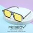 FEISEDY Retro 70er Jahre Sonnebrille Damen Herren Vintage Flache Quadratische Brille mit UV400-Schutz B2622