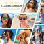 SUNGAIT Vintage Runde Damen Sonnenbrille Klassischer Retro Designer Stil (Bernstein/Grau)-SGT567