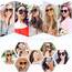 SOJOS Klassisch Retro Runde Sonnenbrille Damen Herren Groß Brille SJ2067 mit Demi Rahmen/Grau Linse