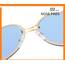 PARTY GO Herzform Sonnenbrille Damen Mode Rimless Sonnenbrille UV400 Partybrille, blau