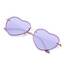 PARTY GO Herz Sonnenbrille Damen Mode Rimless Sonnenbrille UV400 Partybrille, violett