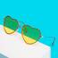PARTY GO Herzform Sonnenbrille Frauen Mode Rimless Sonnenbrille UV400 Party Brille, gelb