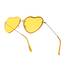 PARTY GO Herzform Sonnenbrille Frauen Mode Rimless Sonnenbrille UV400 Party Brille, gelb