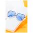 PARTY GO Herzform Sonnenbrille Damen Mode Rimless Sonnenbrille UV400 Partybrille, blau
