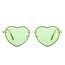 PARTY GO Herz Sonnenbrille Damen Mode Rimless Sonnenbrille UV400 Partybrille, grün
