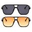 Long Keeper Retro Pilot Sonnenbrille Pilotenbrille Herren Damen Quadratisch Sonnenbrille Groß 70er Klassisch Eckige Pilot Retro Brille UV400 (Schwarz/Dunkelgrau+Schwarz/Orange)