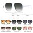 Long Keeper Retro Pilot Sonnenbrille Pilotenbrille Herren Damen Quadratisch Sonnenbrille Groß 70er Klassisch Eckige Pilot Retro Brille UV400 (Weiß Rahmen - Farbverlauf Grau Linse)