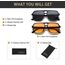 Long Keeper Retro Pilot Sonnenbrille Pilotenbrille Herren Damen Quadratisch Sonnenbrille Groß 70er Klassisch Eckige Pilot Retro Brille UV400 (Schwarz/Dunkelgrau+Schwarz/Orange)