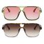 Long Keeper Retro Pilot Sonnenbrille Pilotenbrille Herren Damen Quadratisch Sonnenbrille Groß 70er Klassisch Eckige Pilot Retro Brille UV400 (Grün/Farbverlauf Rosa+Leopard/Farbverlauf Braun)