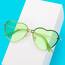 PARTY GO Herz Sonnenbrille Damen Mode Rimless Sonnenbrille UV400 Partybrille, grün