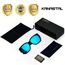 KANASTAL Übergröße Überzieh Sonnenbrille Herren und Damen Polarisiert Überbrille Sonnenbrille für Brillenträger UV400 Schutz, Glänzend Schwarz Rahmen Blau Verspiegelte Gläser